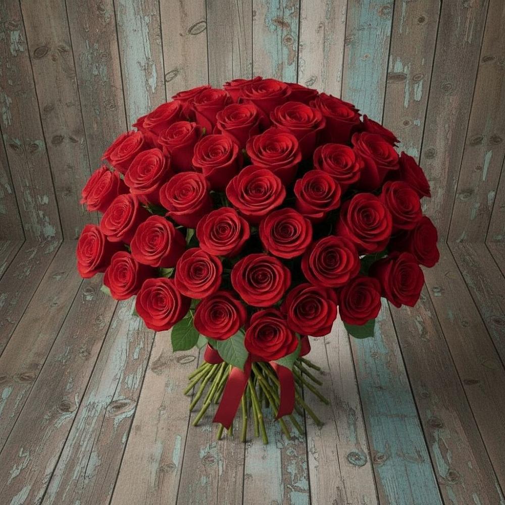 Букет 55 Красных роз Фридом в Хороле