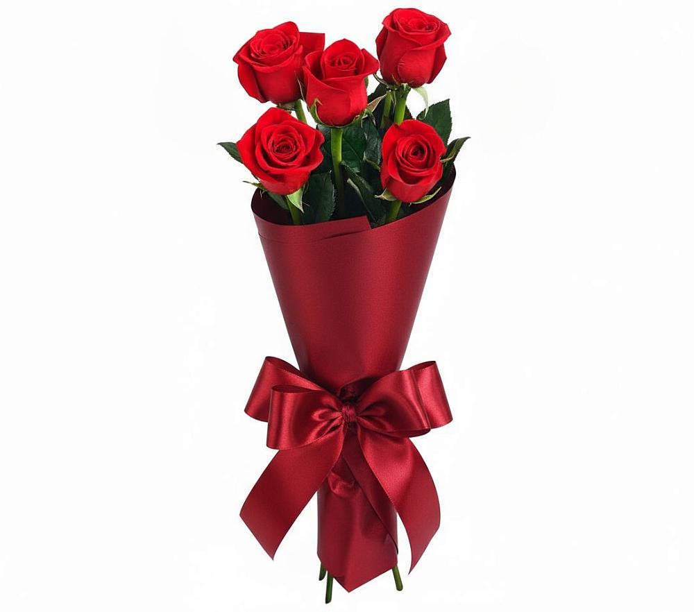 Букет 5 Красных роз Эдлесс Лав в Хороле