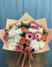 Букет цветов из:  Розы, Герберы и Хризантемы #REPLACE_PRED# Хороле