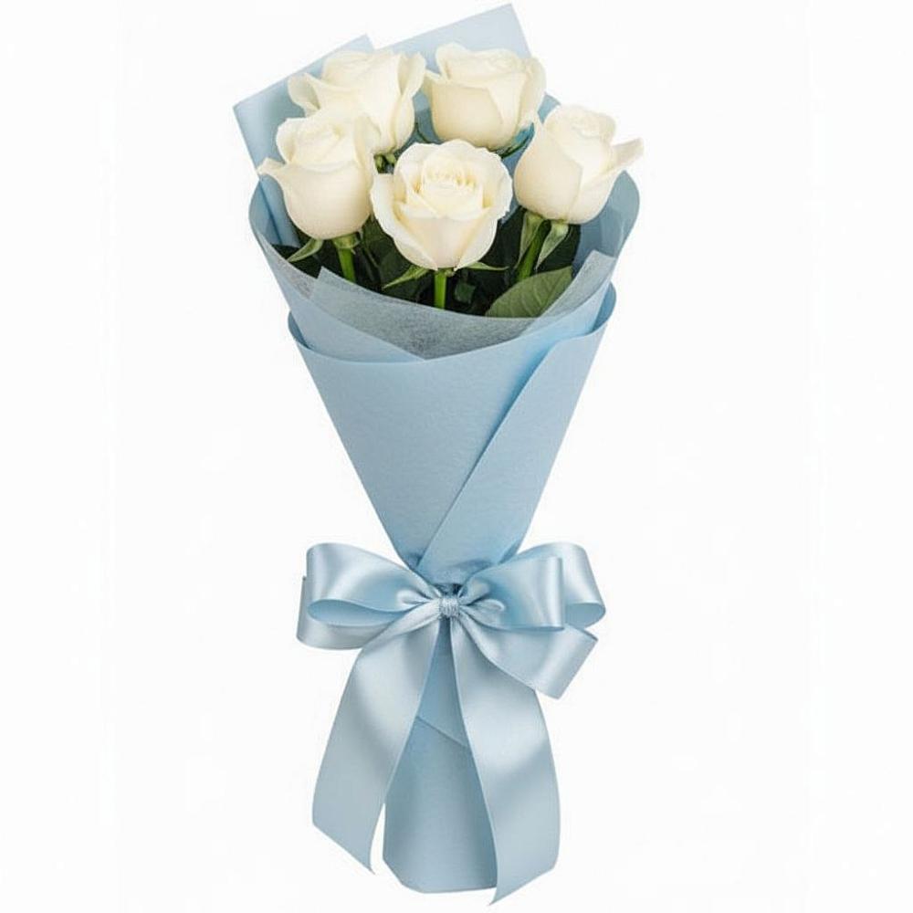 Букет 5 Белых роз Проуд в Хороле