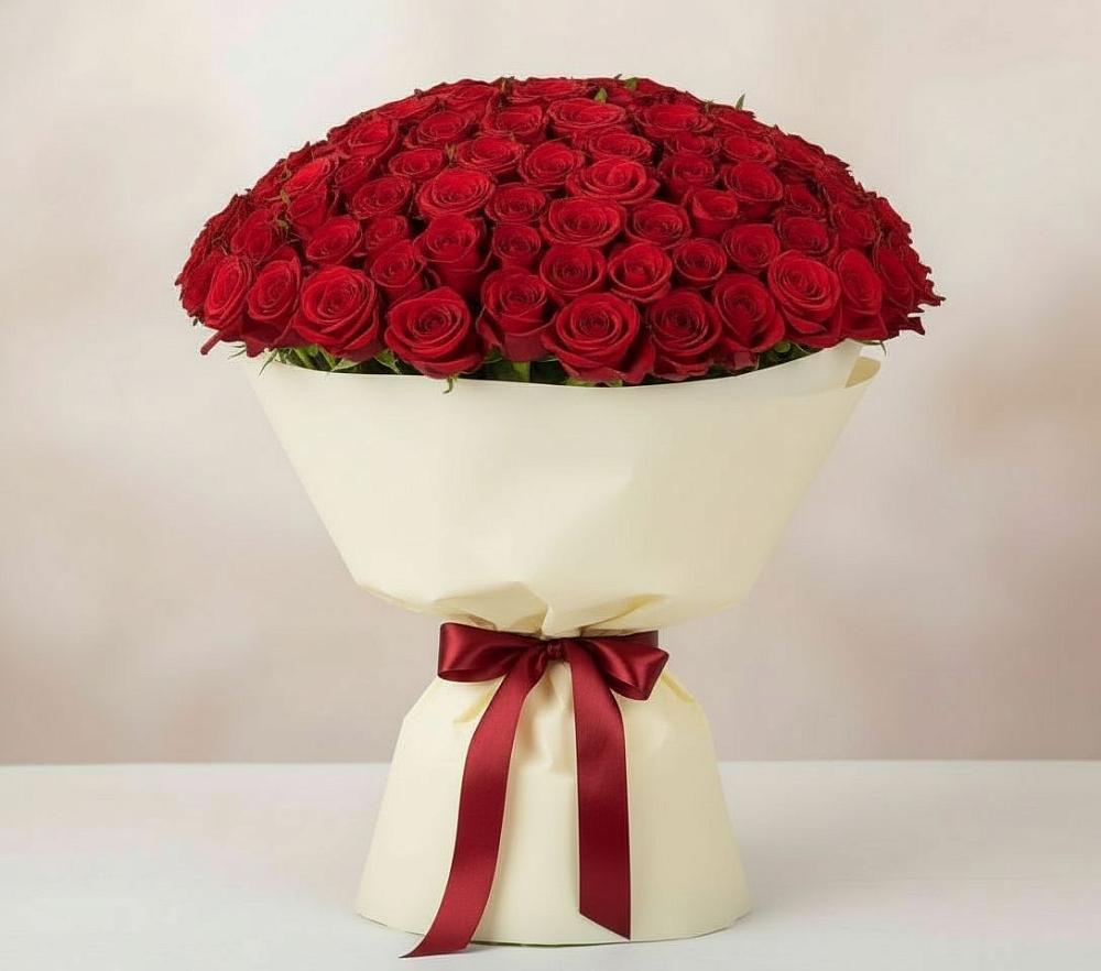 Букет 101 Красная роза Милано в Хороле