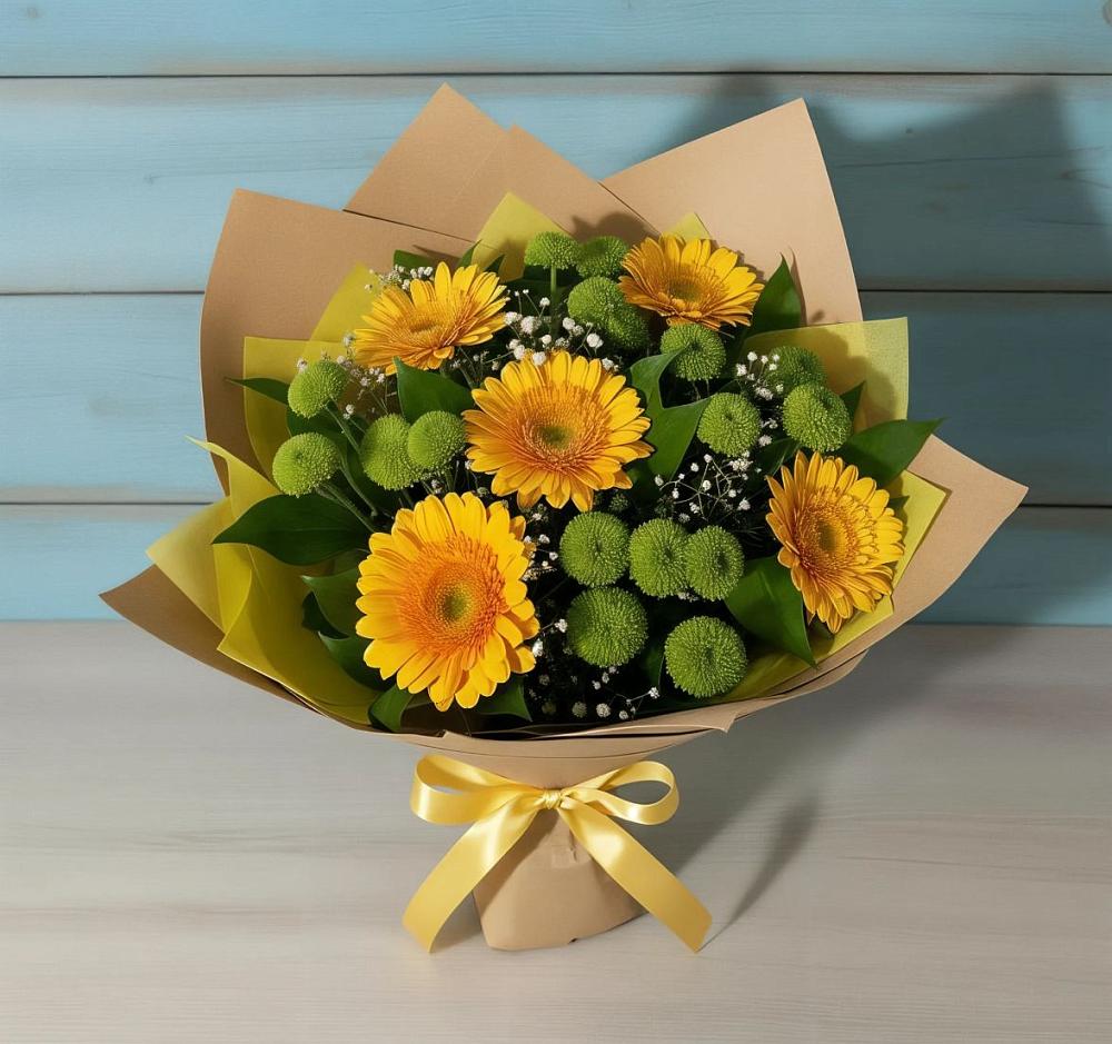Букет цветов из: Герберы и Хризантемы в Хороле