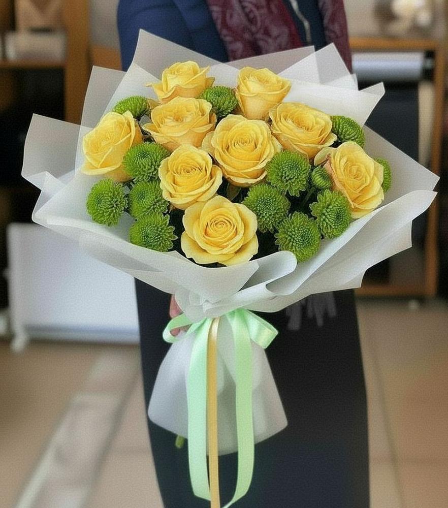 Букет цветов из: Хризантемы и Розы в Хороле