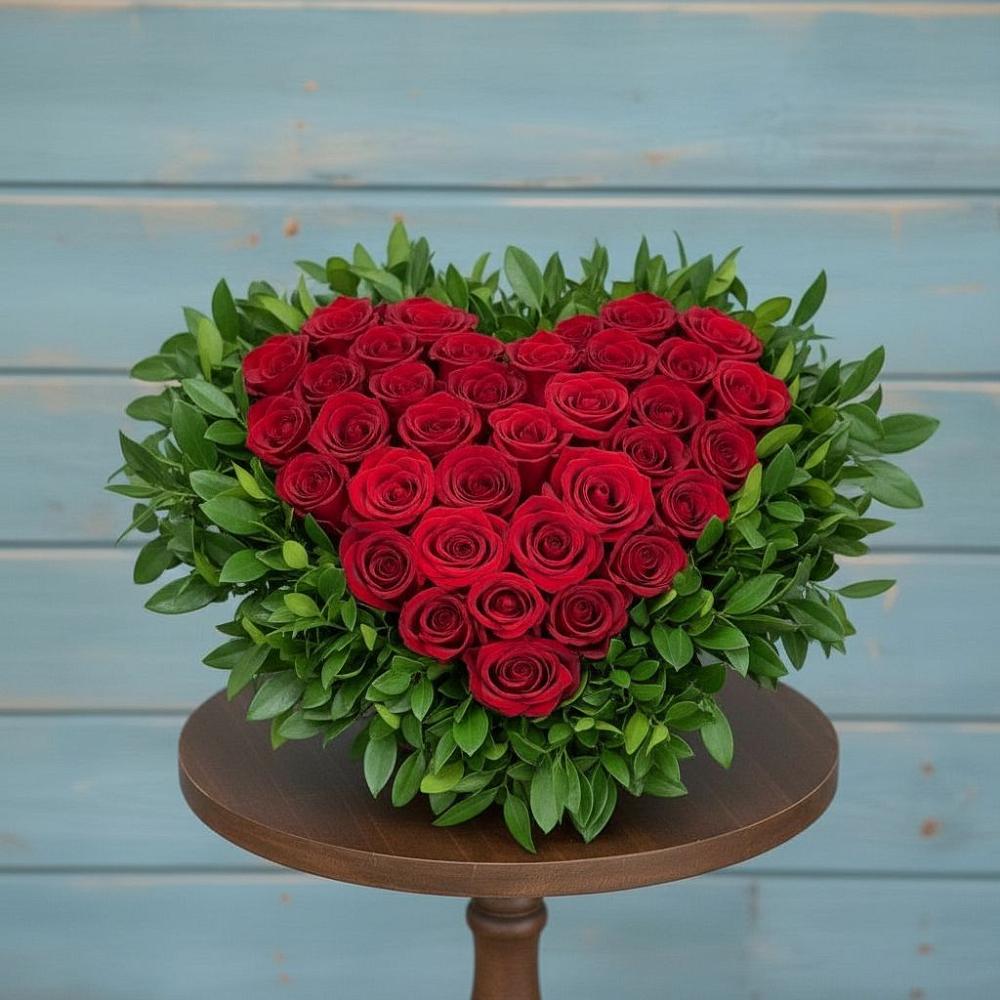 Цветочная композиция из Розы в виде сердца в Хороле