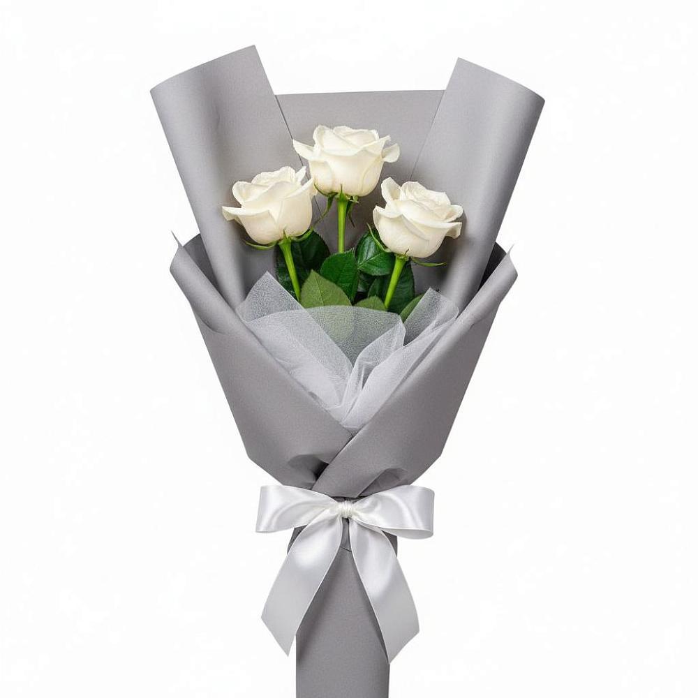 Букет 3 белые розы в Хороле
