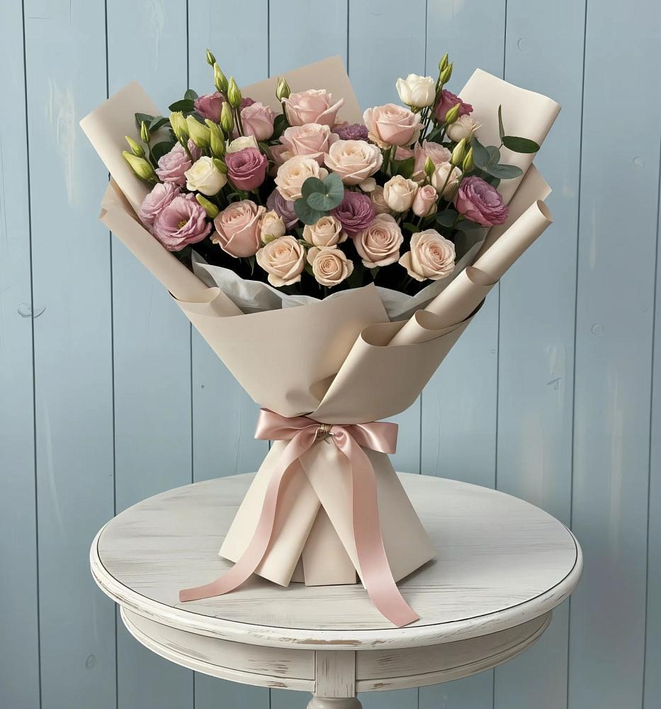 Букет цветов из: Розы и Лизиантусы в Хороле