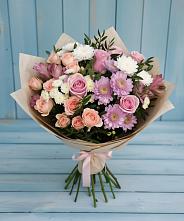 Букет цветов из:  Хризантемы, Розы и Альстромерии в Хороле