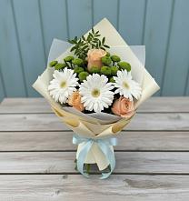 Букет цветов из:  Герберы, Розы и Хризантемы в Хороле
