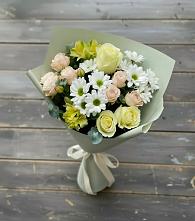 Букет цветов из:  Альстромерии, Розы и Хризантемы в Хороле