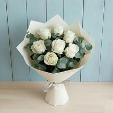 Букет Белые розы в Эвкалипте #REPLACE_PRED# Хороле